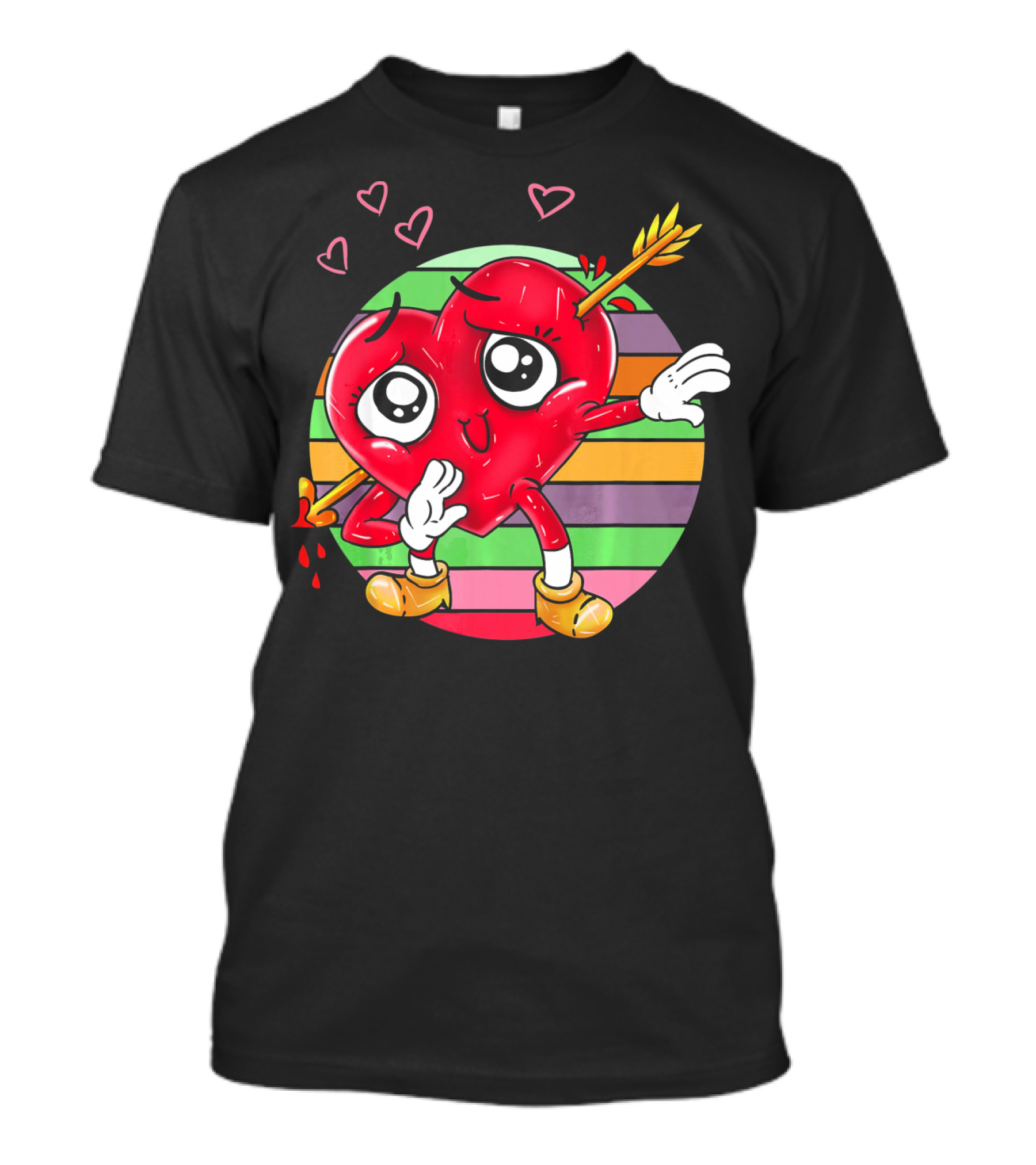 Heart Dabbing Valentines Love Arrow T-Shirt