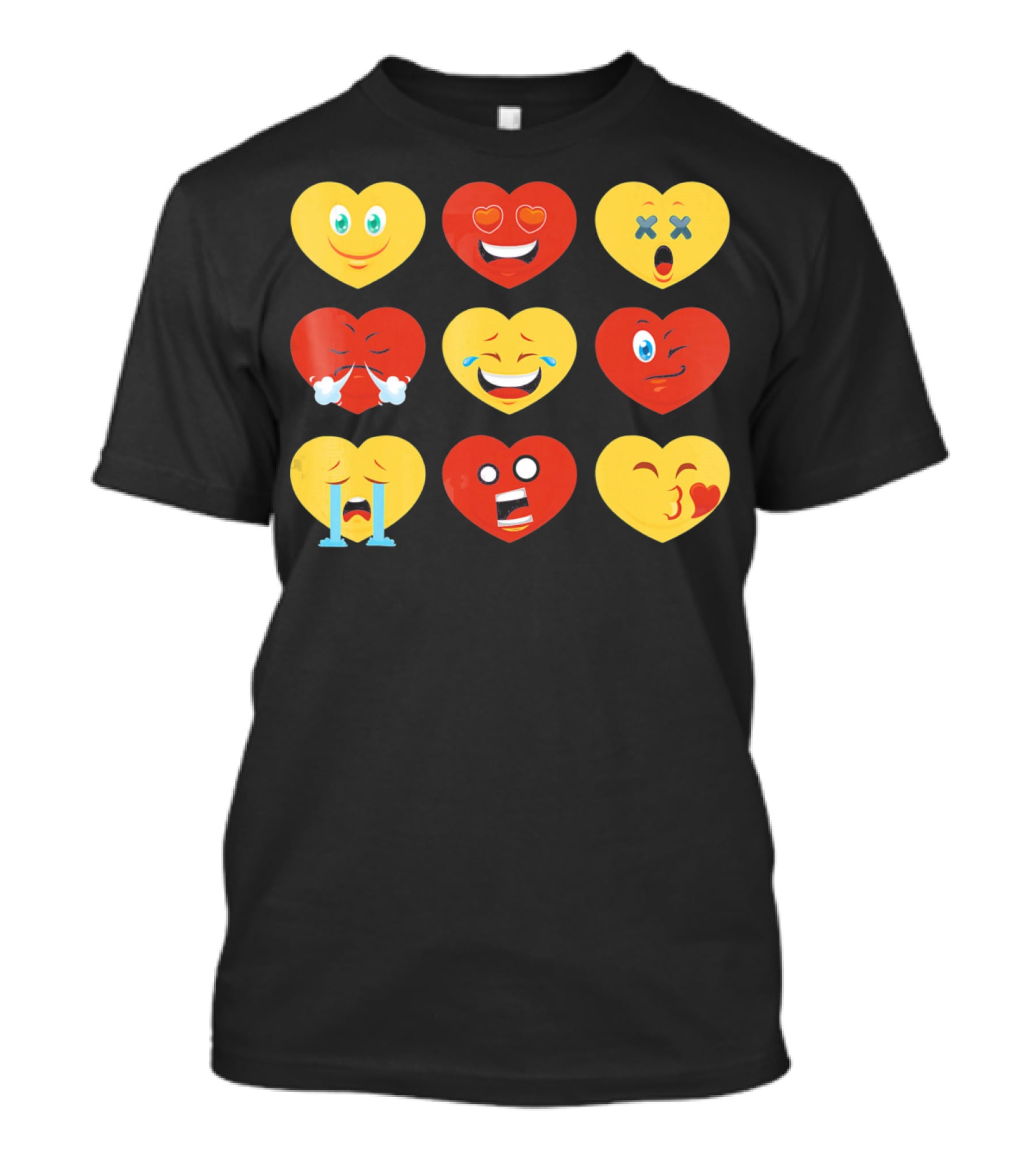Valentines Day Heart Emoji Faces Collection T-Shirt