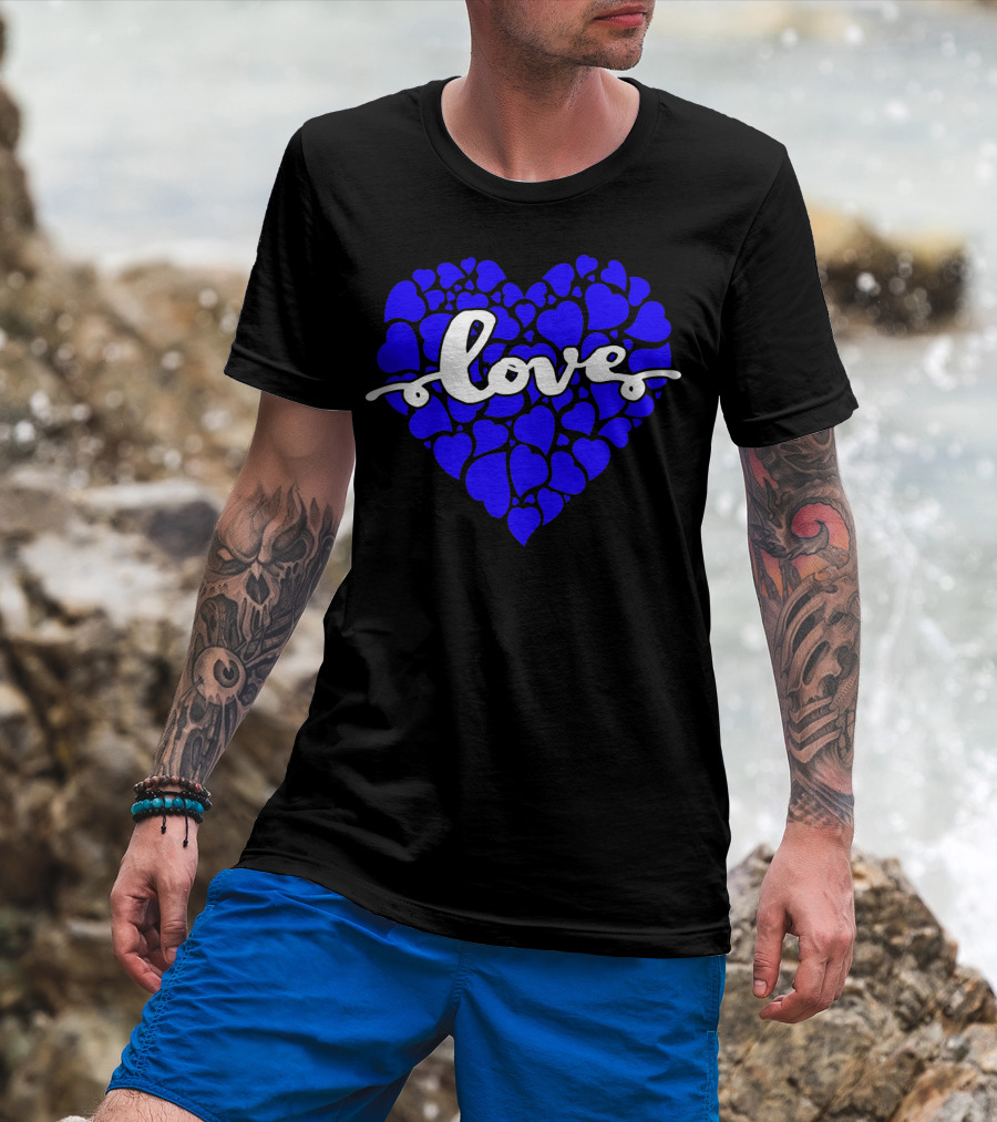 Love Heart Blue Valentines T-Shirt