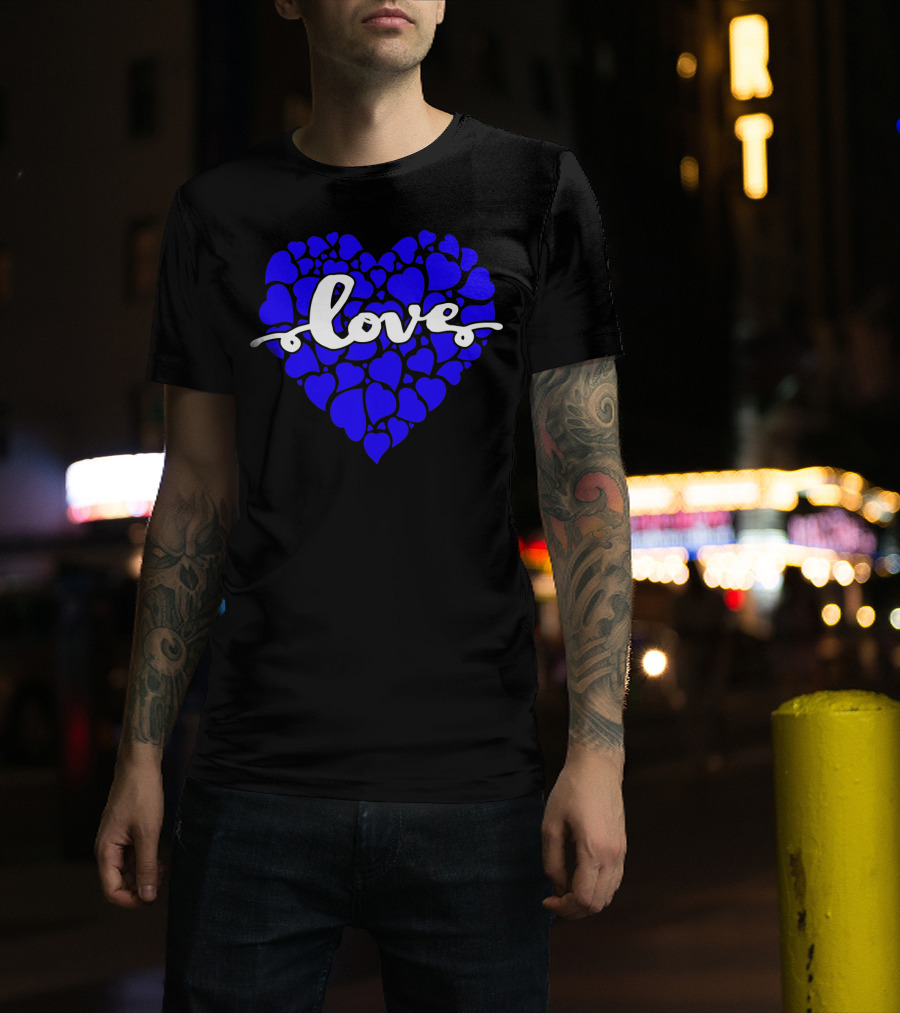 Love Heart Blue Valentines T-Shirt