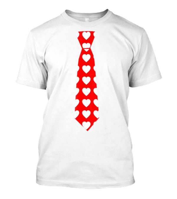 Hearts Pattern Necktie Valentine Love T-Shirt