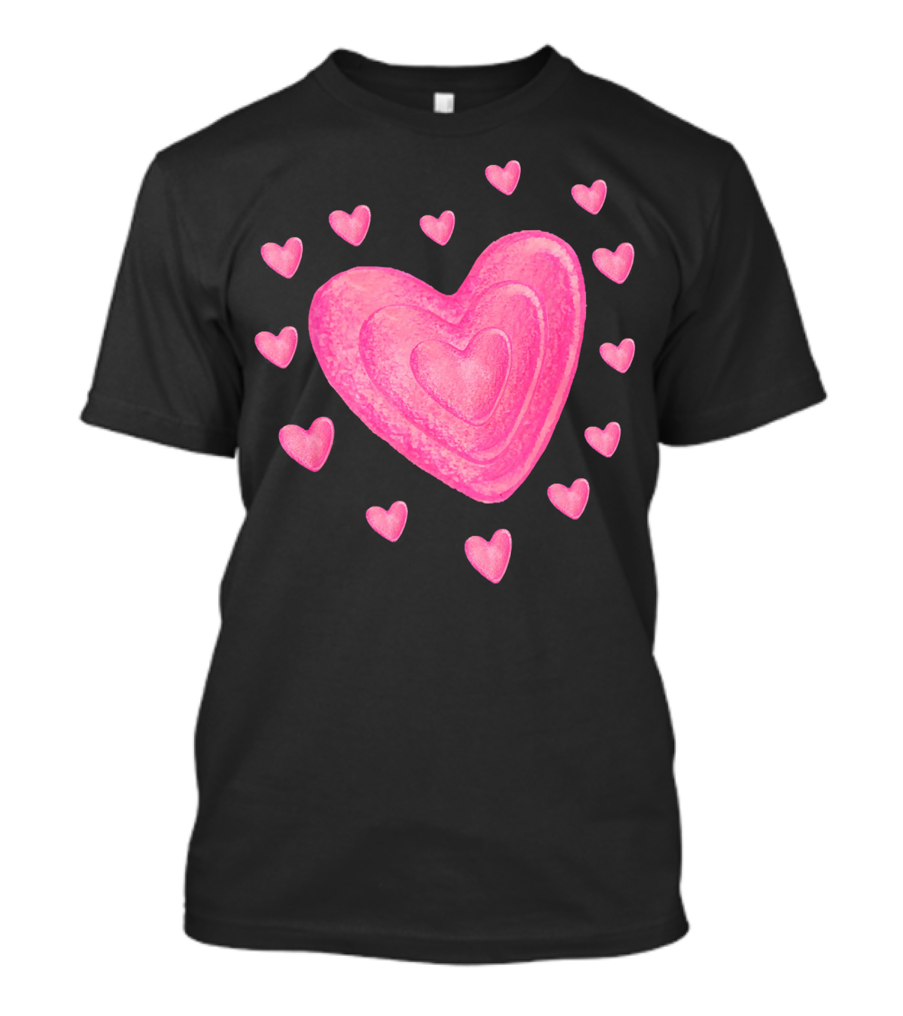 Hearts Valentines Kids School Pink Heart T-Shirt