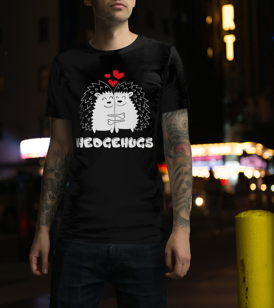 Hedgehugs Hedgehog Hugs Valentine Hearts T-Shirt
