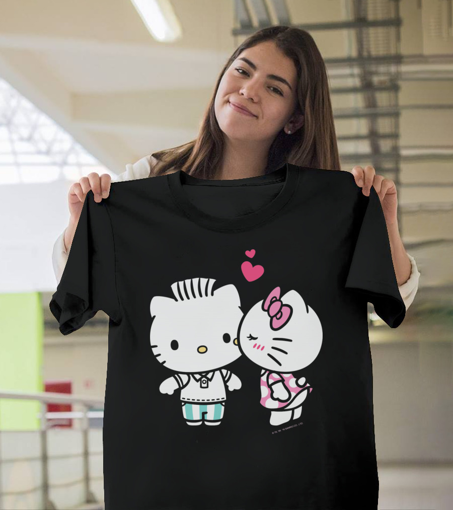 Hello Kitty And Dear Daniel With Hearts And Kiss For Valentine's Day T-Shirt