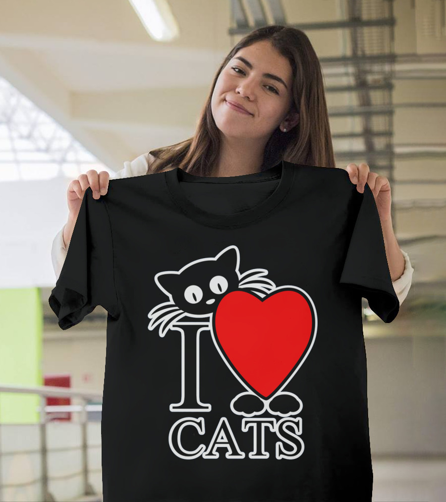 I Love Cats Valentines Day Cat Lover T-Shirt