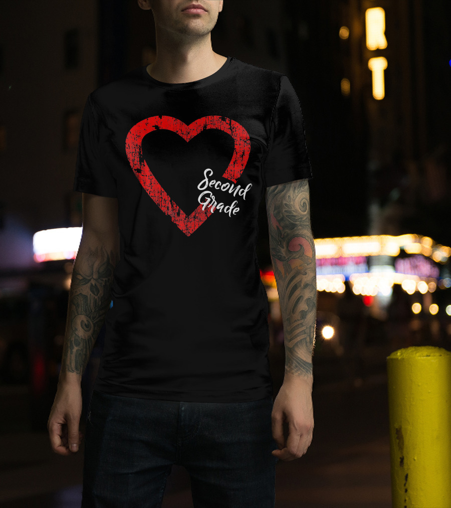 Second Grade Love Valentine's Day Heart T-Shirt
