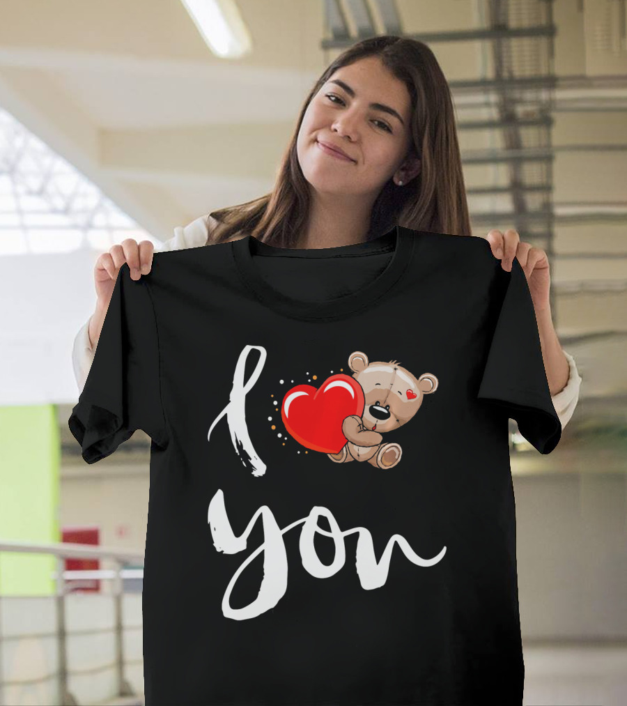 I Love You Bear Holding Heart T-Shirt