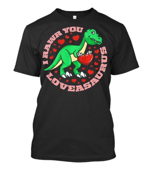 I Rawr You Loveasaurus Valentine Day Dinosaur Heart Circle T-Shirt