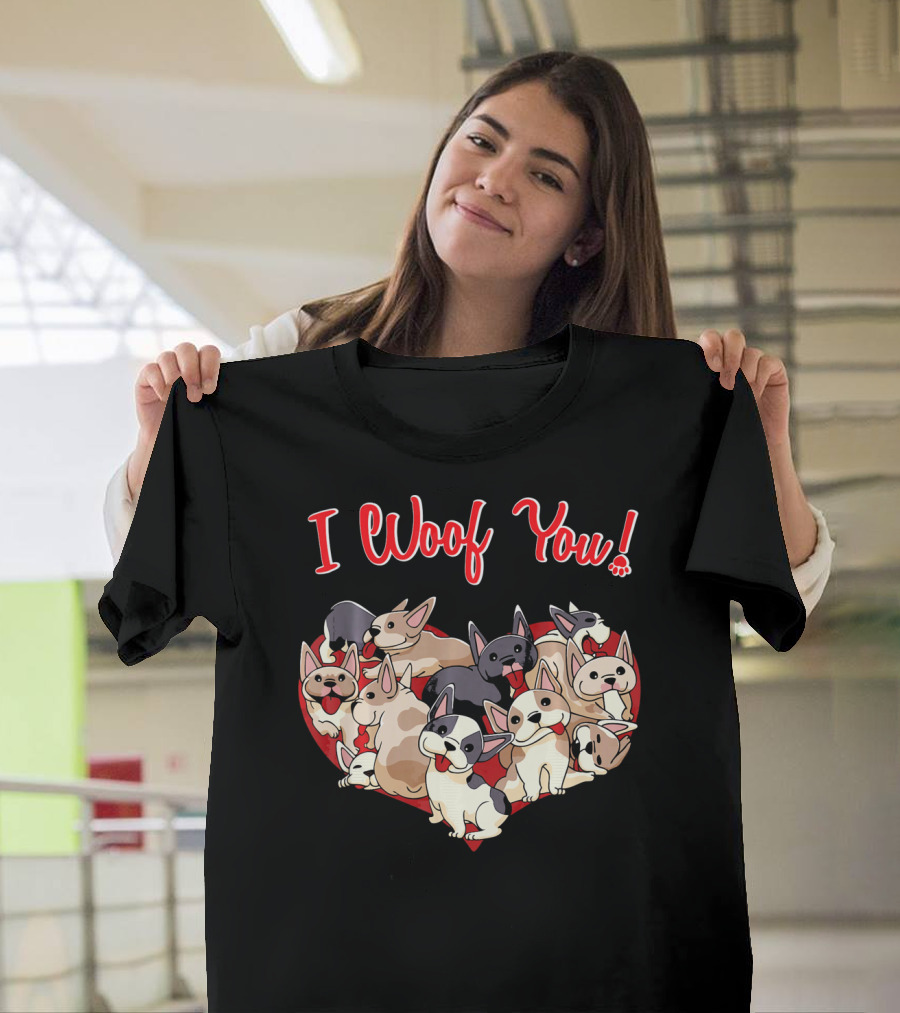 I Woof You French Bulldog Heart T-Shirt