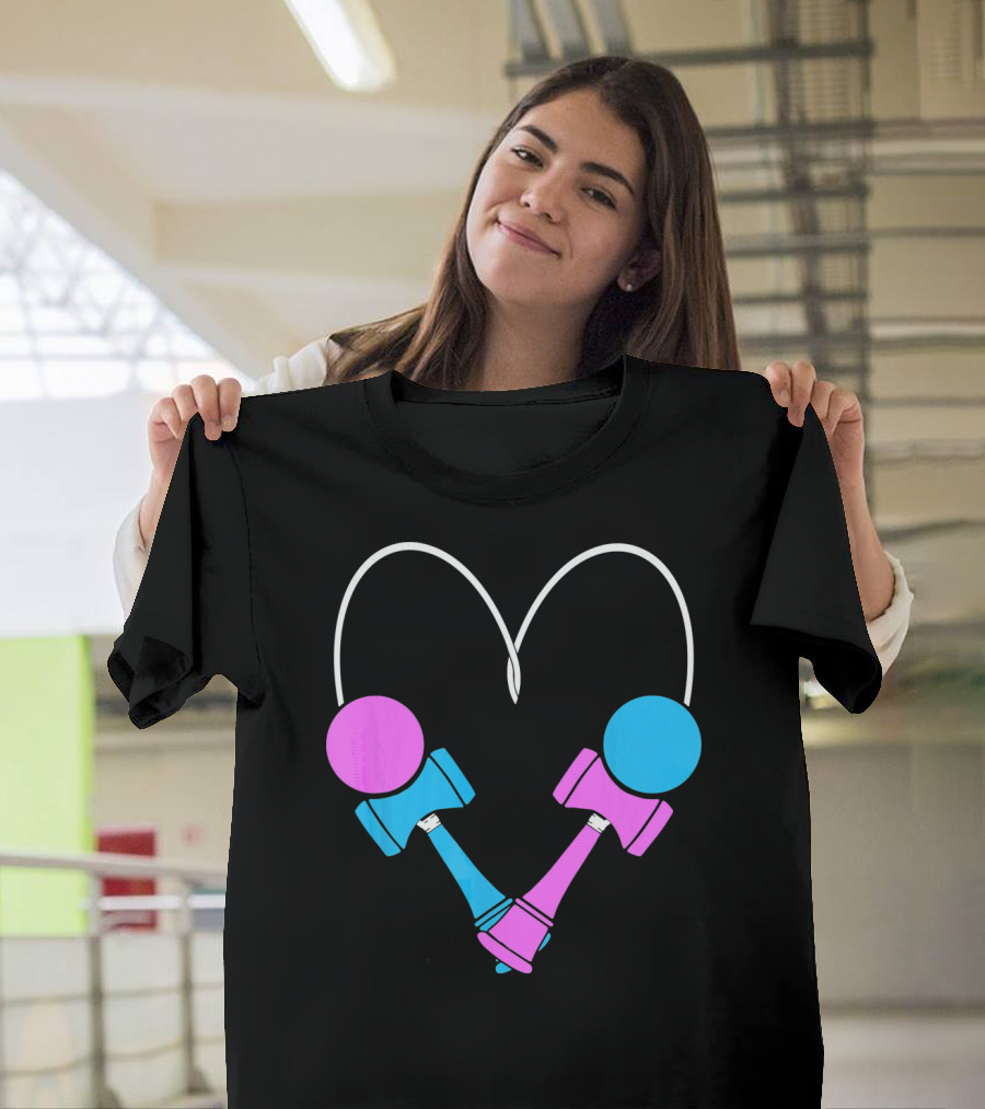Kendama Love Trick Partners Vale Heart Shaped T-Shirt