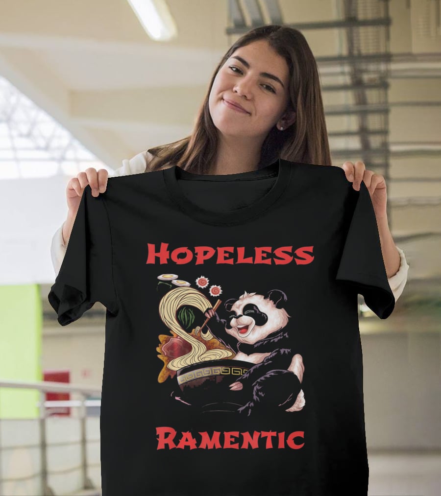 Hopeless Ramentic Panda Enjoying Noodles T-Shirt