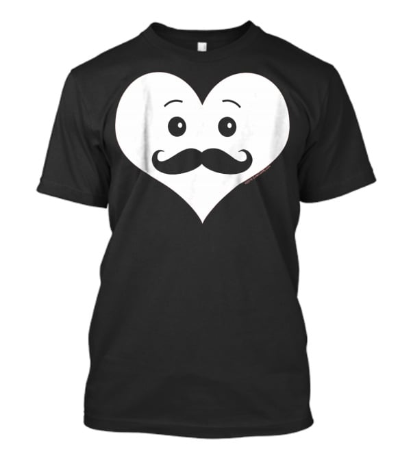 Kids Cute Smiley Heart Mustache Valentine T-Shirt
