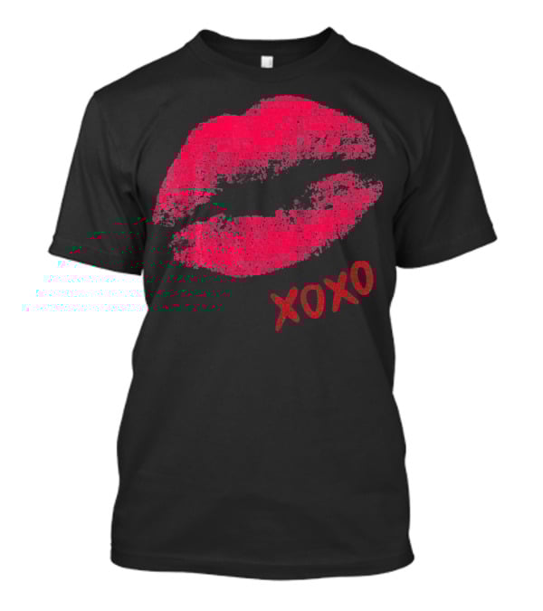Kiss Lips Xoxo Valentine Day Fun Red Lips Xoxo T-Shirt
