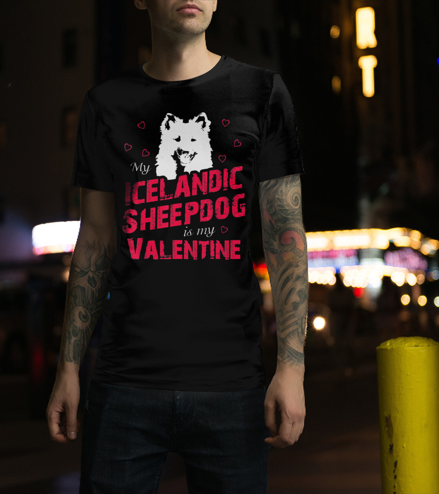 My Icelandic Sheepdog Is My Valentine With Heart T-Shirt