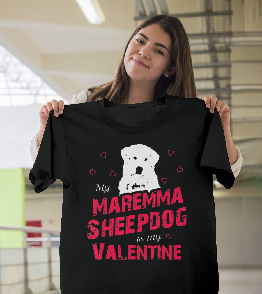 Maremma Sheepdog Valentine Love with Heart Accents T-Shirt