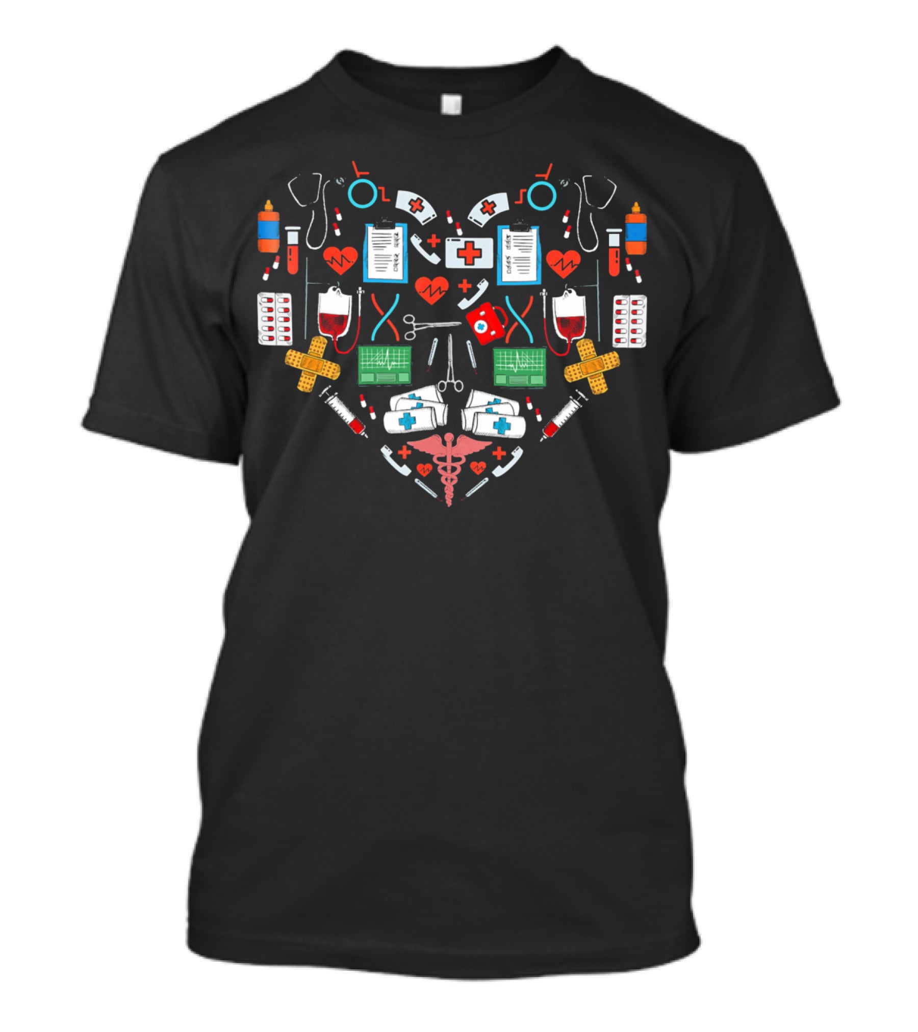 Nurse Heart Valentine's Day Medical Symbols T-Shirt