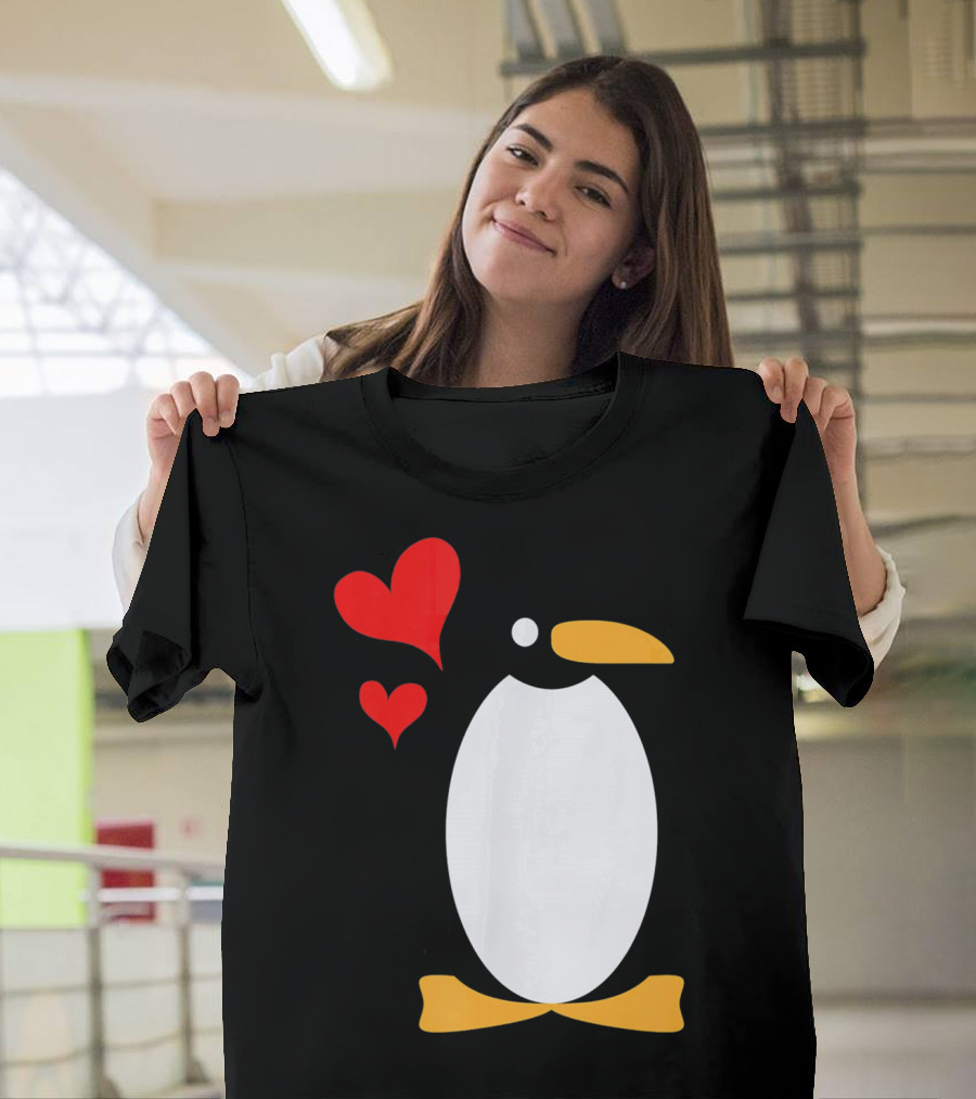 Penguin with Red Hearts T-Shirt