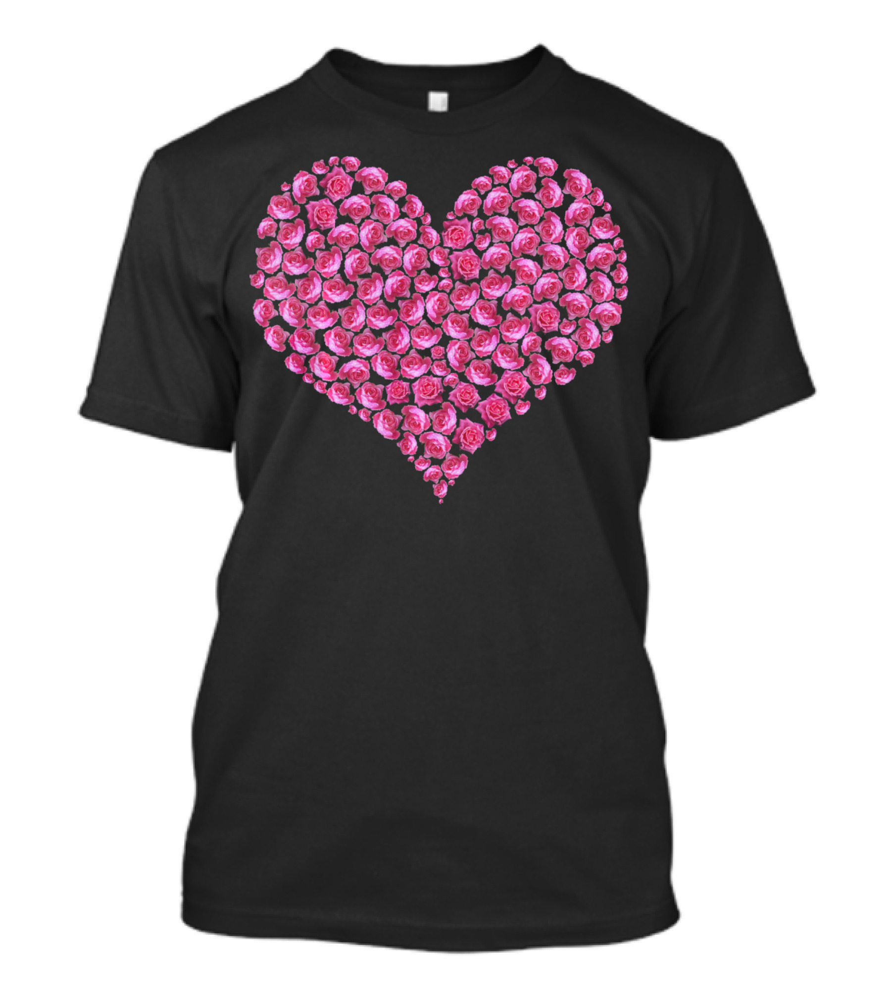 Pink Rose Flower Heart For Roses Lover T-Shirt