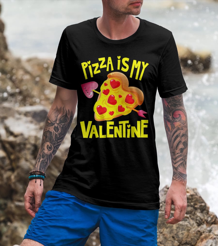 Valentine Pizza Love Hearts Arrow T-Shirt