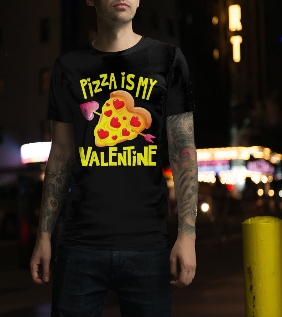 Valentine Pizza Love Hearts Arrow T-Shirt