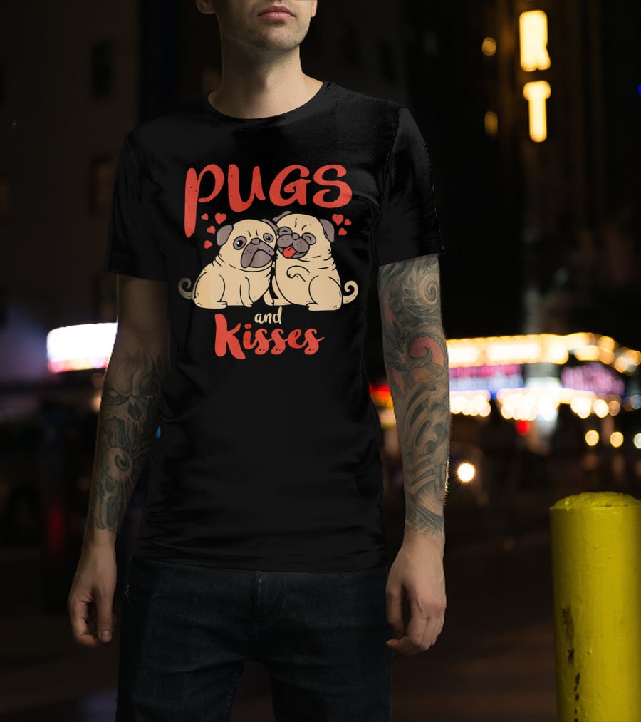 Pugs And Kisses Heartwarming Dog Love With Adorable Pugs T-Shirt