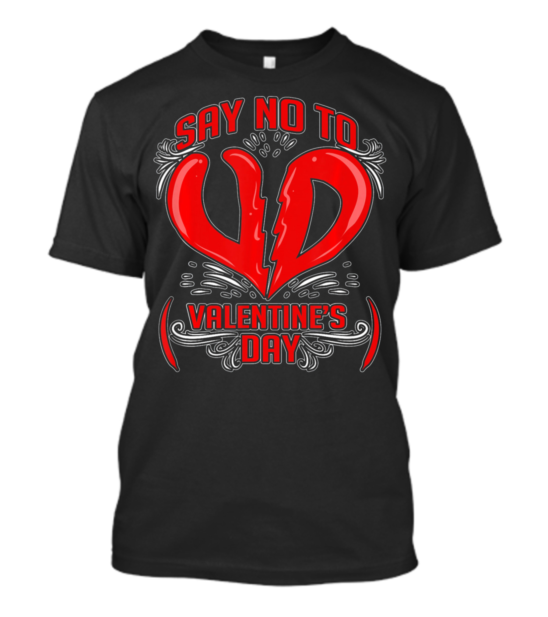 Say No To V.D. (Valentine's Day) Anti Val Heart T-Shirt