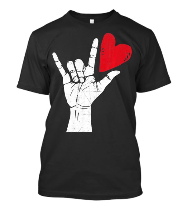 Sign Language I Love You Valentine Heart T-Shirt