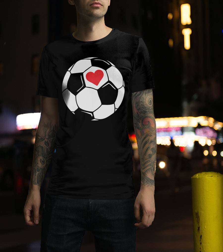 Soccer Valentines Day Heart In Soccer Ball T-Shirt