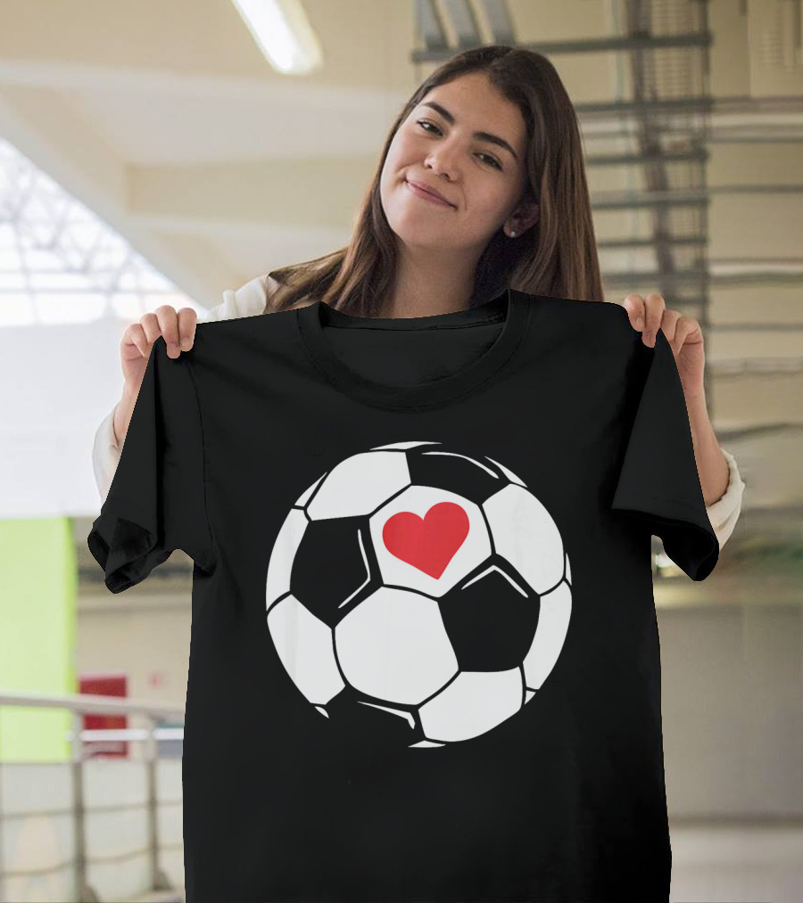 Soccer Valentines Day Heart in Soccer Ball T-Shirt