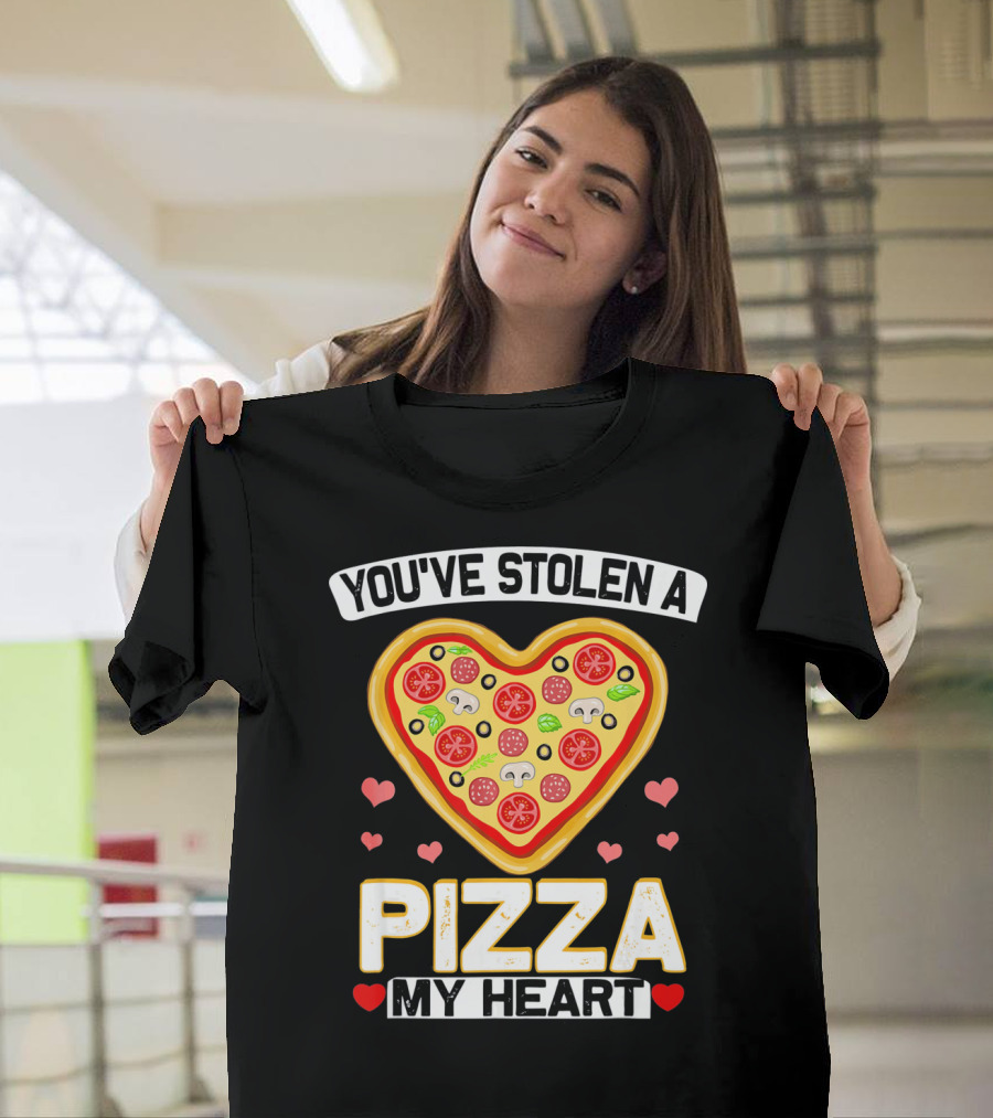 You've Stolen a Pizza My Heart Valentine's Day Hearts T-Shirt