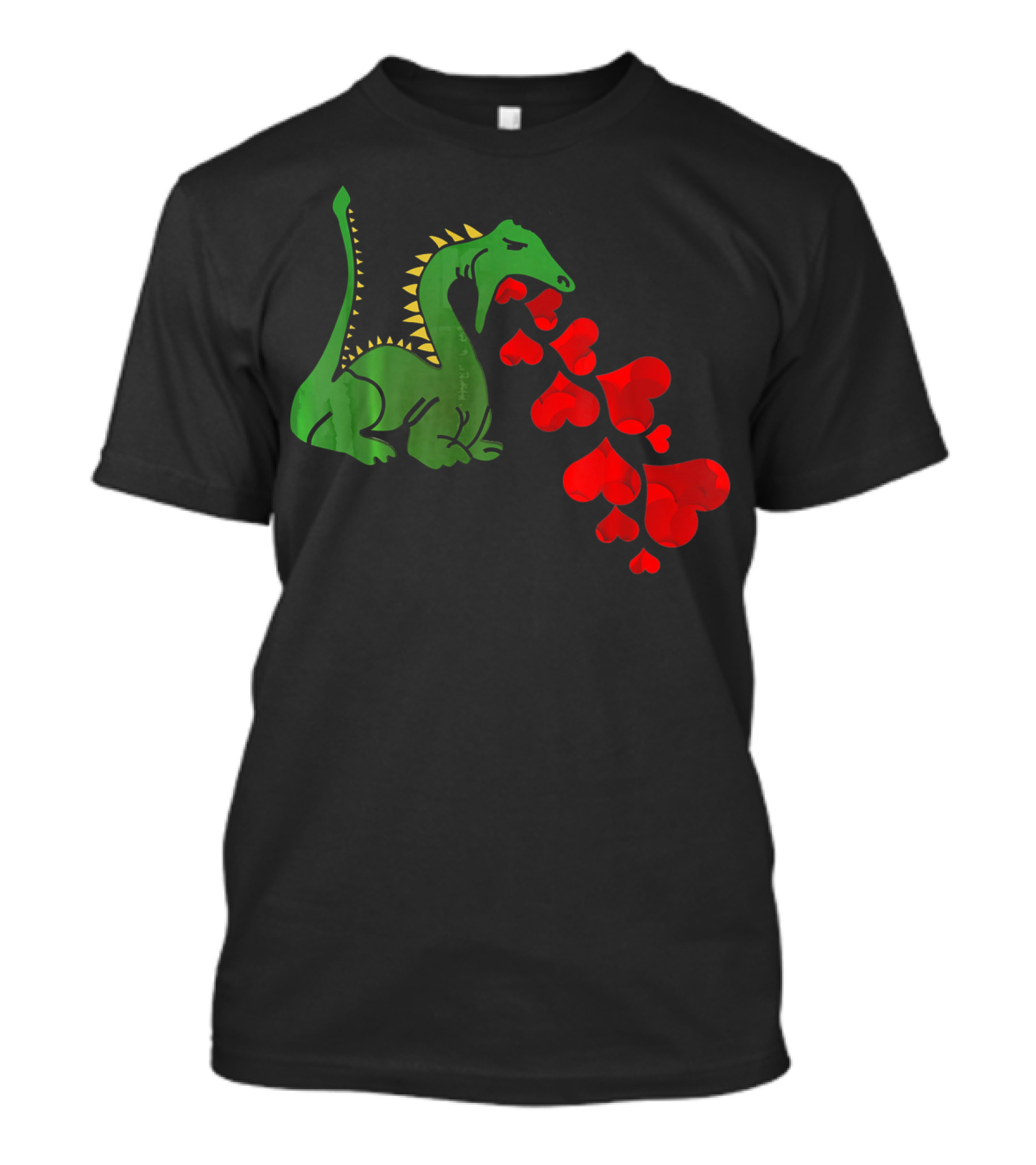 T Rex Dinosaur Valentines Day Hearts Breath T-Shirt