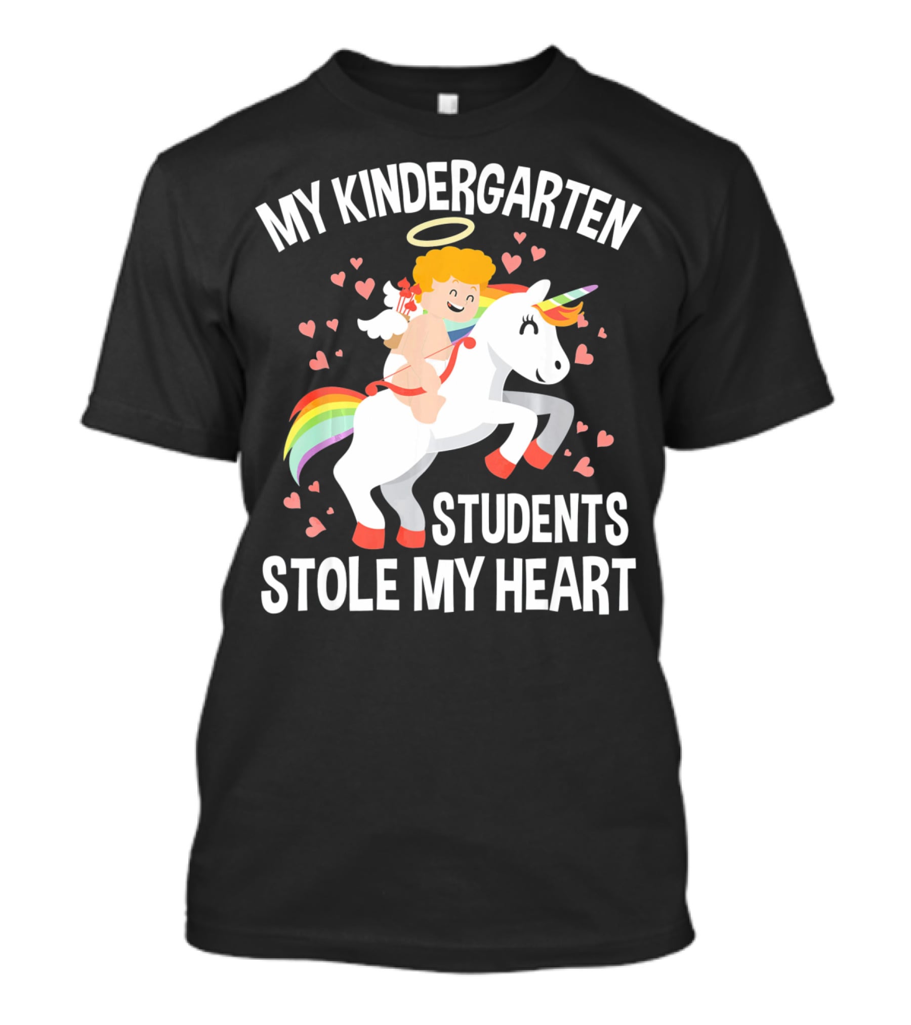 My Kindergarten Students Stole My Heart Cupid Heart Unicorn Valentine T-Shirt