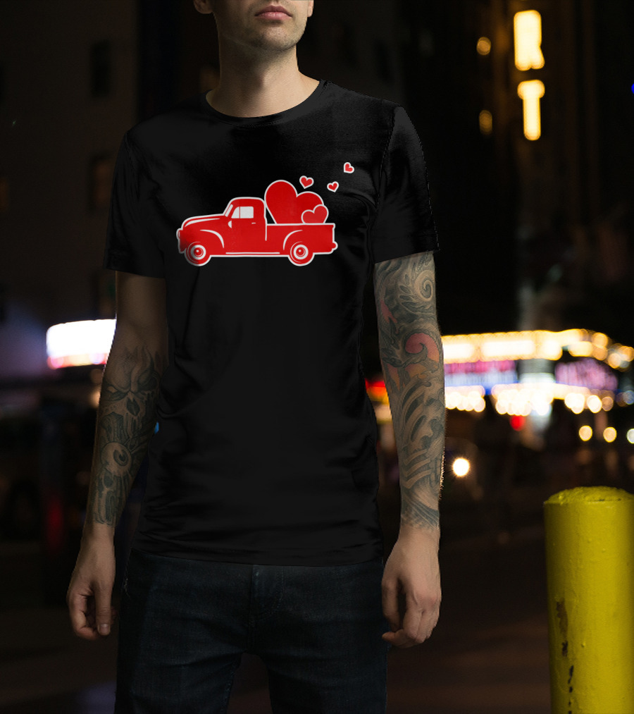 Toddler Boy Heart Truck Valentine T-Shirt