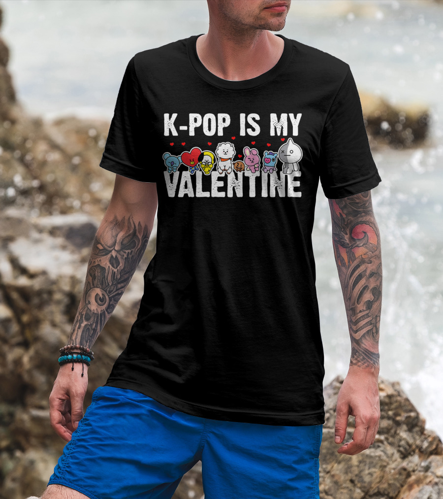 BT21 K-Pop Is My Valentine Characters T-Shirt