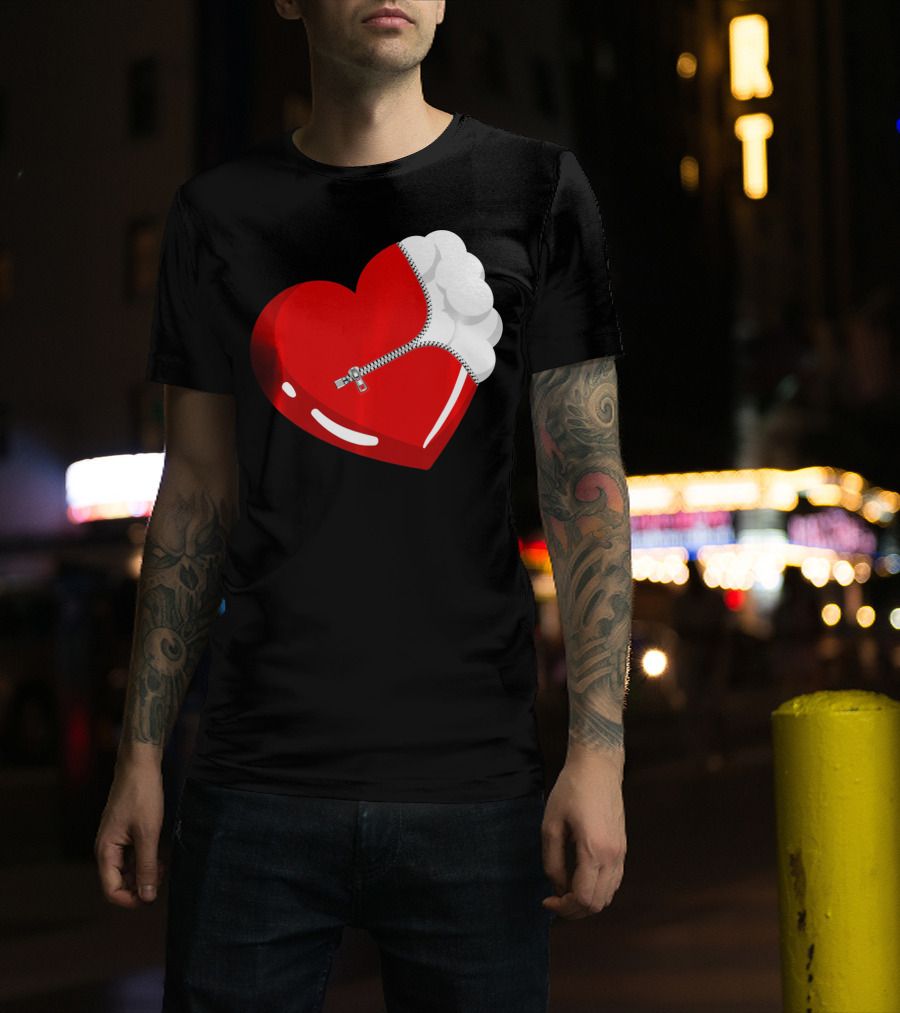 Lacrosse Ball Heart With Zipper Valentines T-Shirt