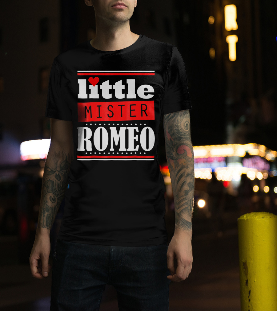 Little Mister Romeo Cute Funny Valentine Heart T-Shirt