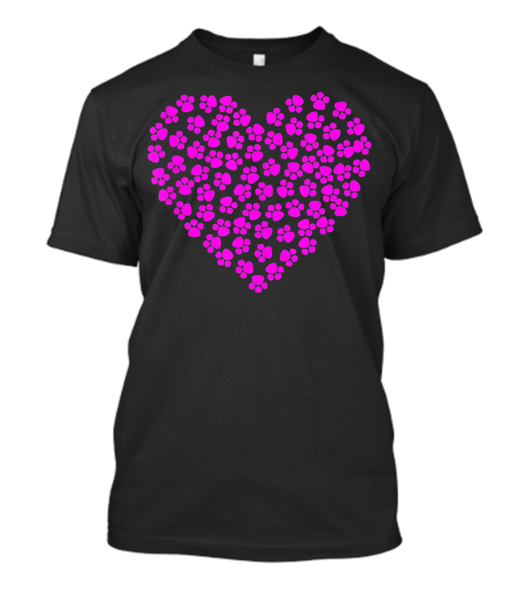 Valentines Day Pink Paws Heart T-Shirt