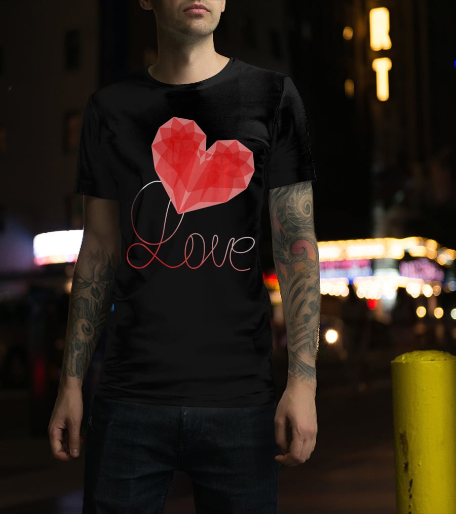 Love Heart Valentin Geometric T-Shirt