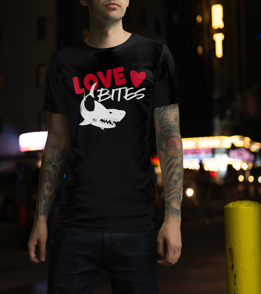 Valentines Day Shark Love Bites T-Shirt