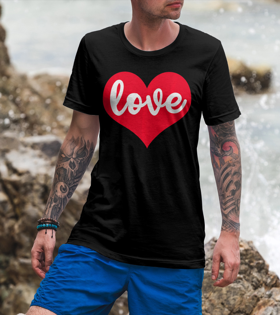 Love In Red Heart Valentines Day T-Shirt