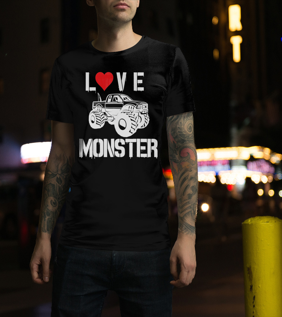 LOVE Monster Truck Valentine T-Shirt