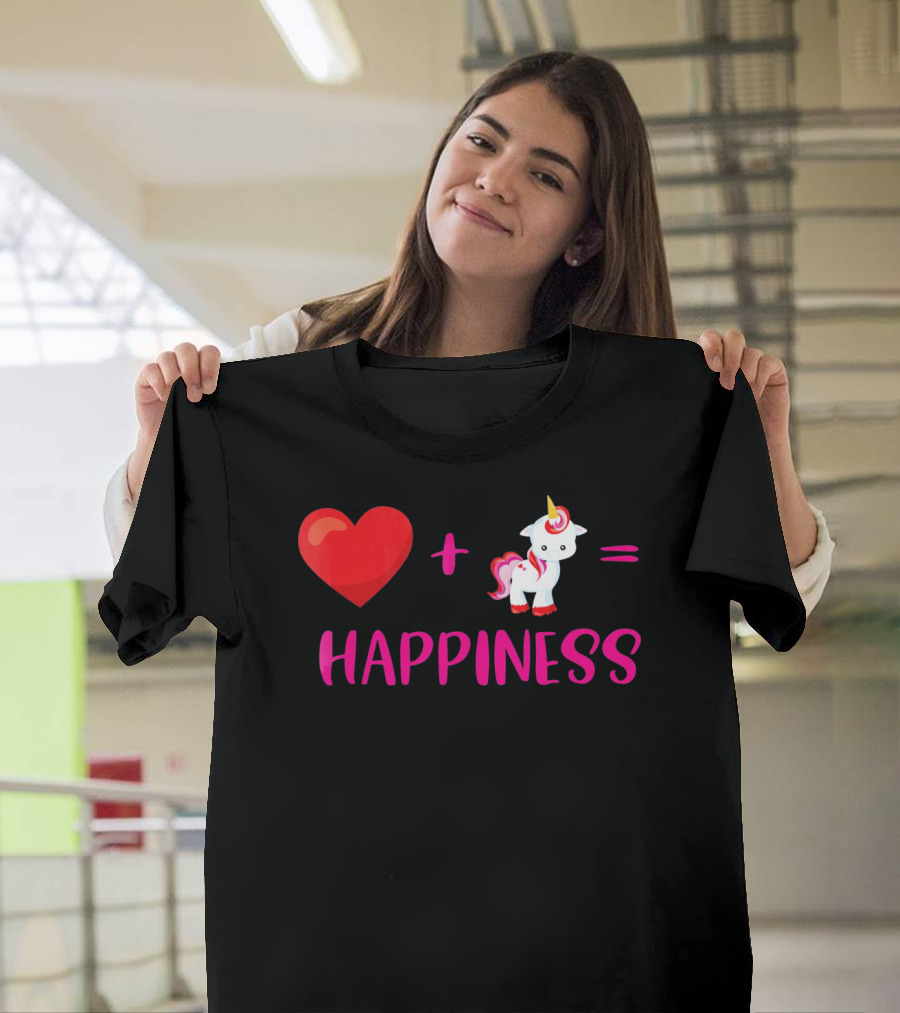 Heart Plus Unicorn Equals Happiness T-Shirt