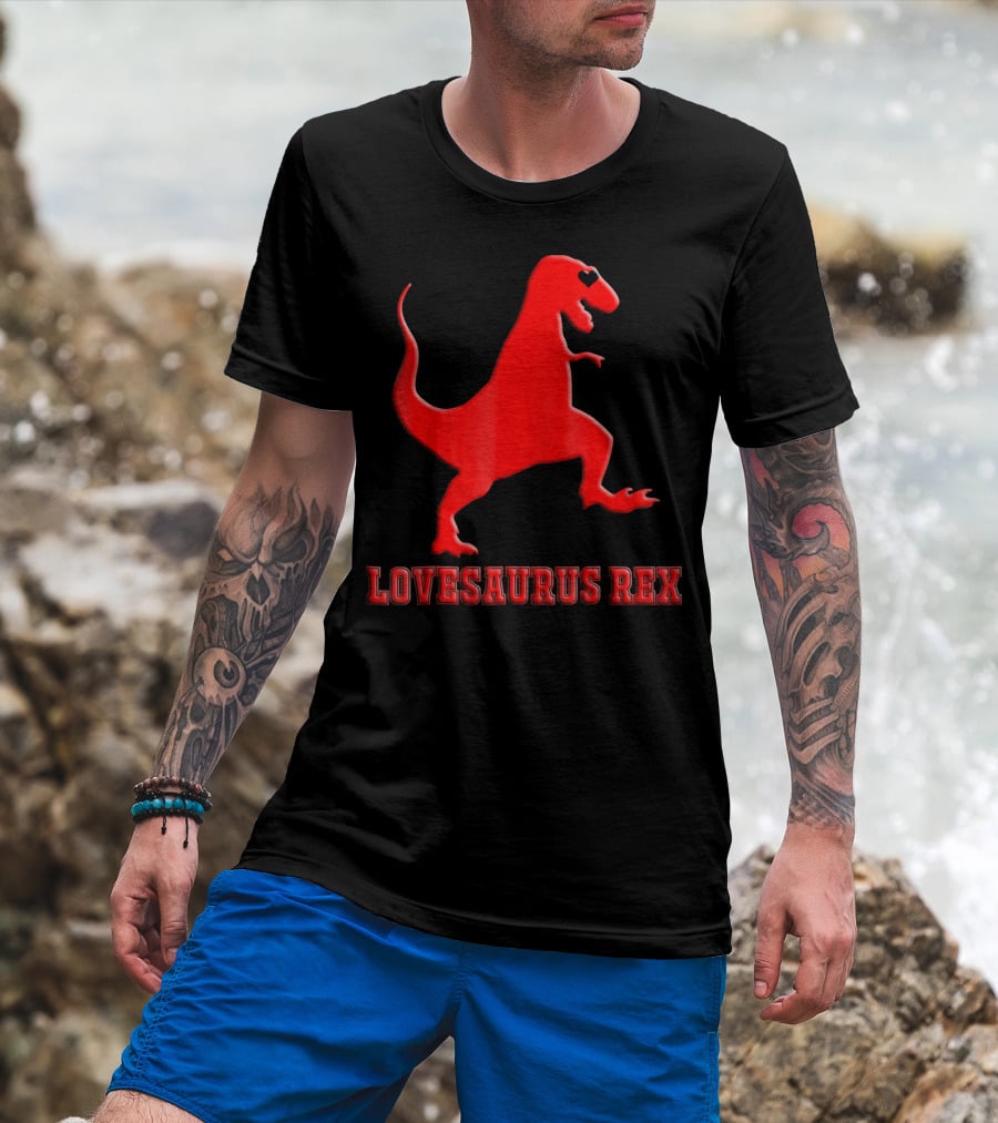 Lovesaurus Rex Dinosaur Heart Valentine T-Shirt