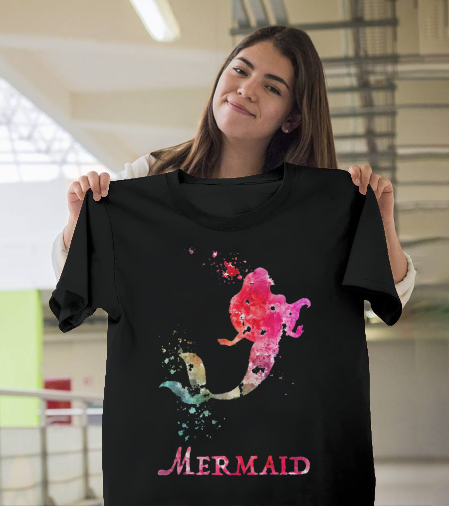 MERMAID VALENTINES DAY PINK RAINBOW SPLASH T-Shirt