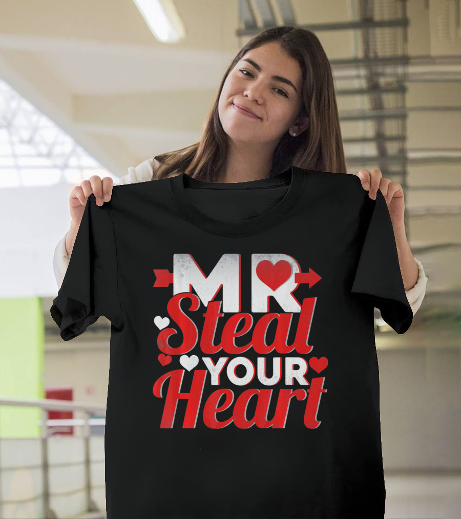 Mr Steal Your Heart Valentines Day Hearts and Arrows T-Shirt