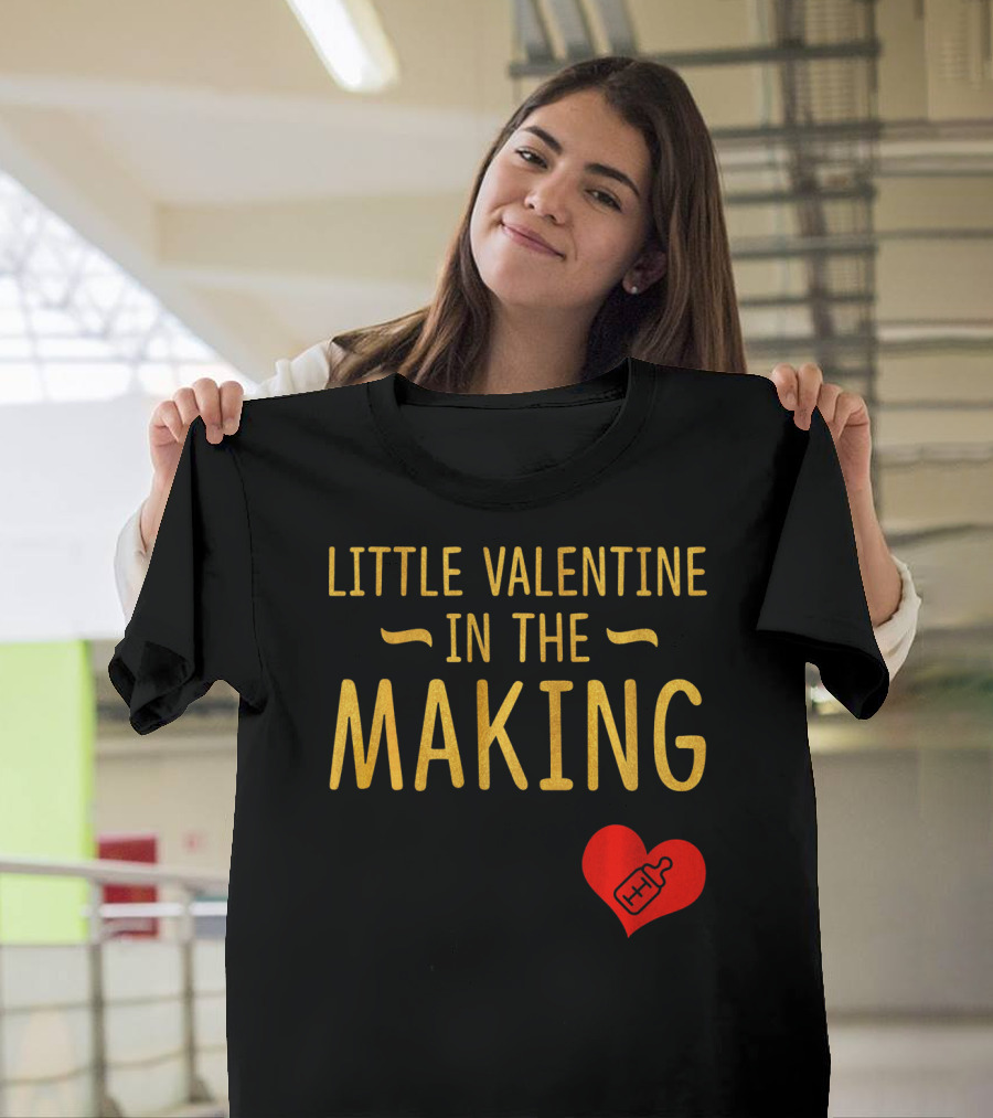Little Valentine in the Making Heartbeat Heart T-Shirt