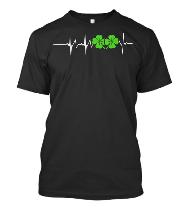 St Patricks Day Ireland Heartbeat Clover EKG T-Shirt