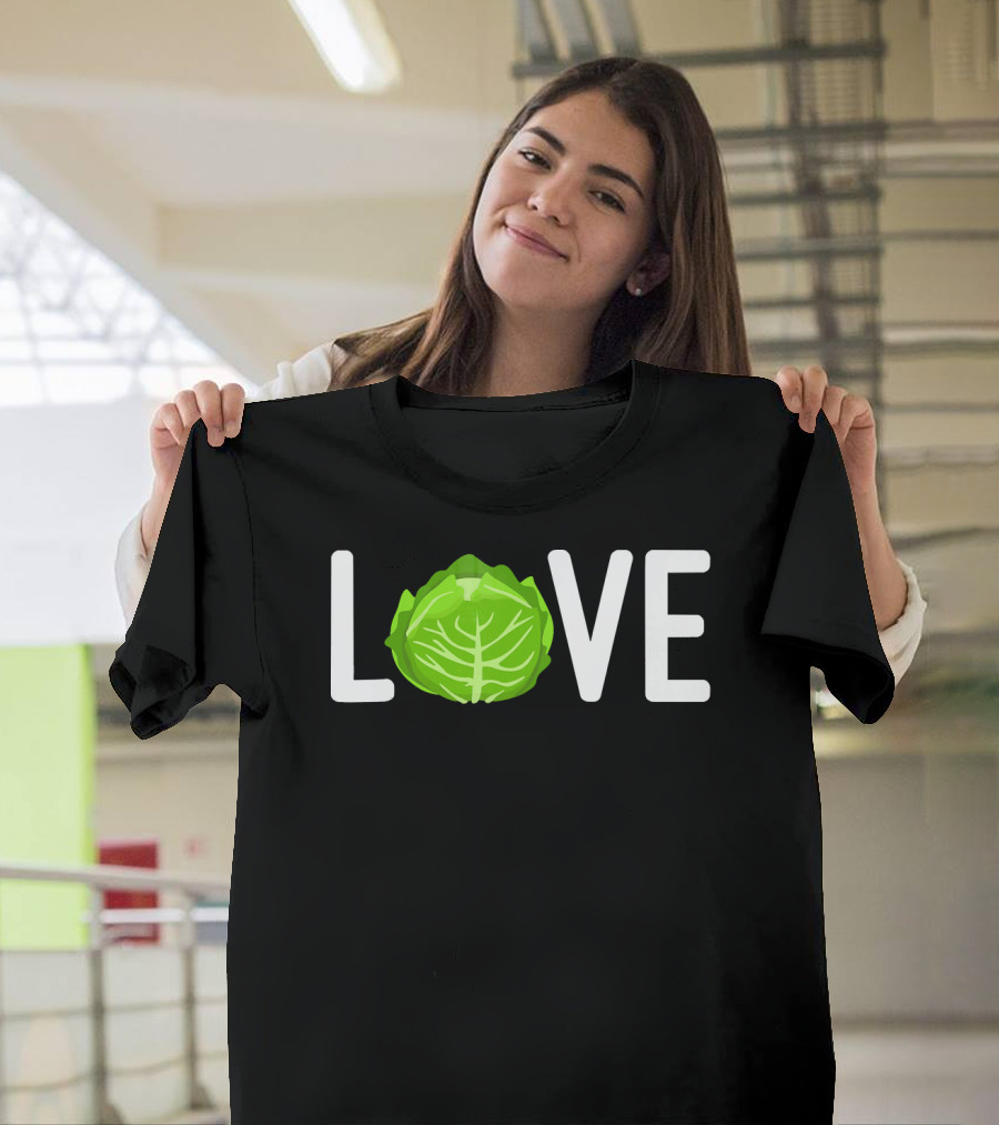 Love Cabbage Eating Clean Vegetarian Food T-Shirt