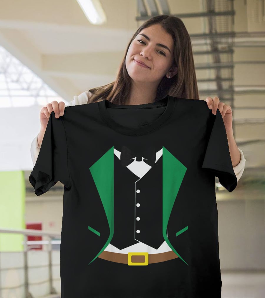 Kids Funny St Patrick's Day Leprechaun Tuxedo Costume T-Shirt