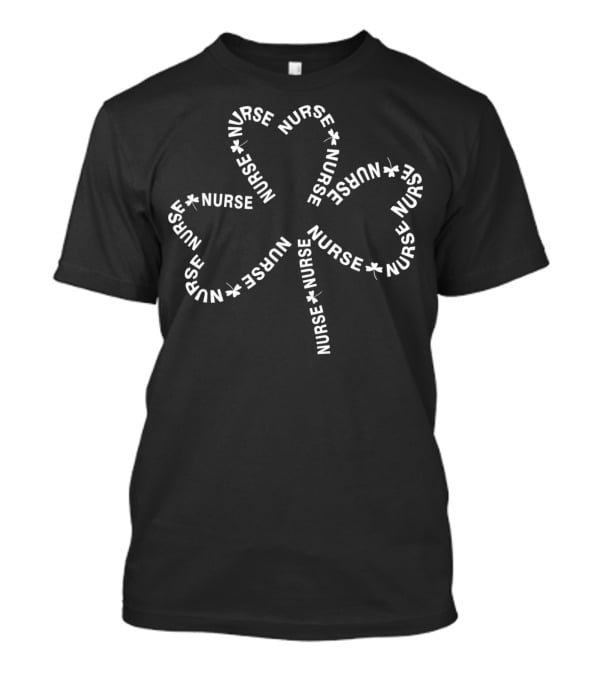 Nurse Shamrock Irish Text T-Shirt